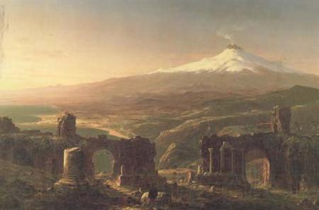 Thomas Cole Mount Etna from Taormina (mk13) Norge oil painting art
